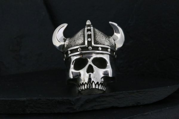 XL VIKING SKULL RING | Silver Skull Ring | Alfred Albrizio Inc