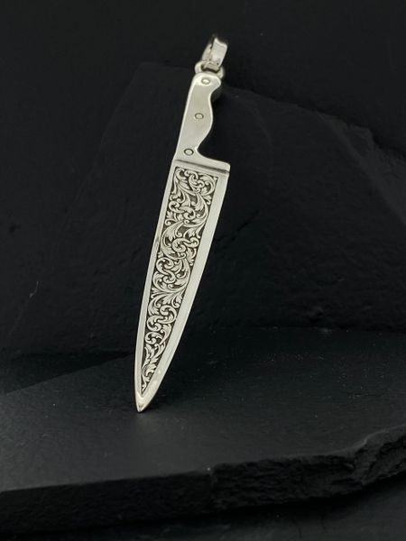  Chef Knife Ring with Diamonds in Sterling Silver (10) :  Handmade Products