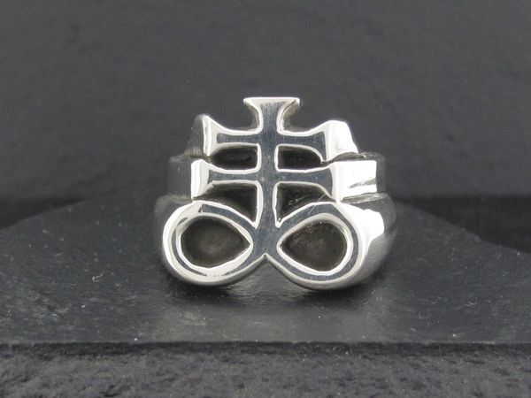 SATANIC CROSS RING