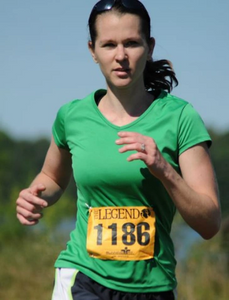Above: Kate completing the Legends Half Marathon in 1:59