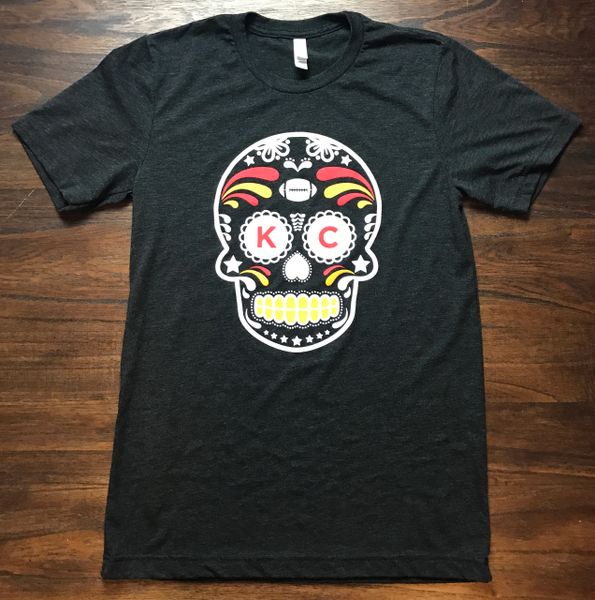 KC SugarSkull Unisex Super Soft Crew Tee Charcoal Black