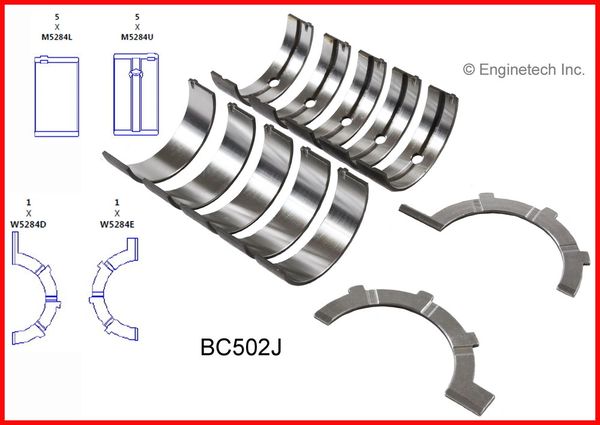Main Bearing Set (Enginetech BC502J) 99-13