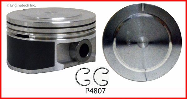 Piston Set - Hyperutectic For H.O. (Enginetech P4807-8) 02-07