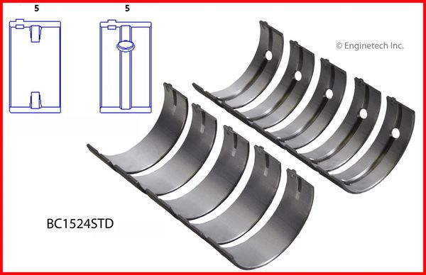 Main Bearing Set (Enginetech BC1524) 98-99