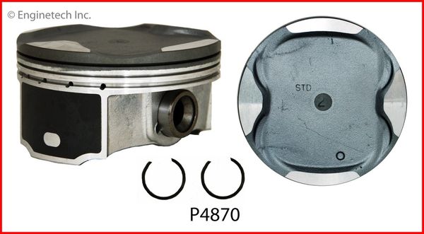 Piston Set - Hyperutectic (Enginetech P4870-6) 05-16