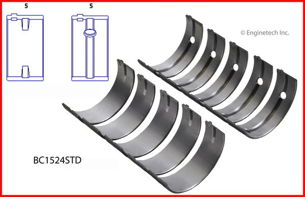 Main Bearing Set (Enginetech BC1524) 99-06