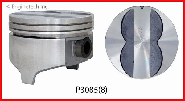 Piston Set - Cast (Enginetech P3085-8) 70-76