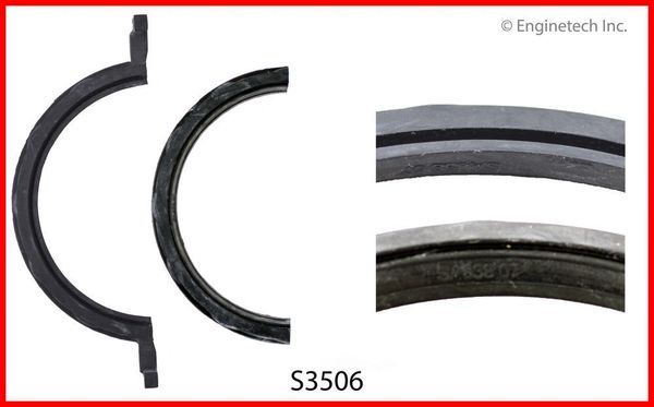 Crankshaft Rear Main Seal - 2 Piece (Enginetech S3506) 66-91