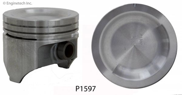 Piston Set - Cast (Enginetech P1597-6) 65-96