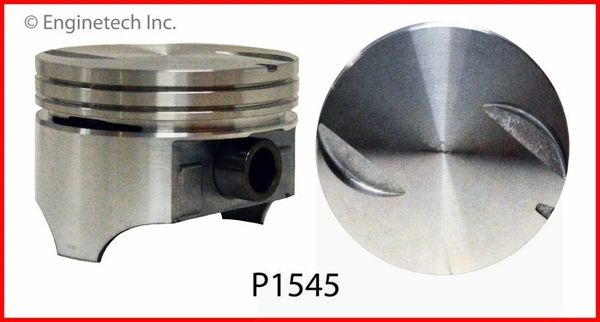 Piston Set - Cast Flat Top (Enginetech P1545-8) 70-83