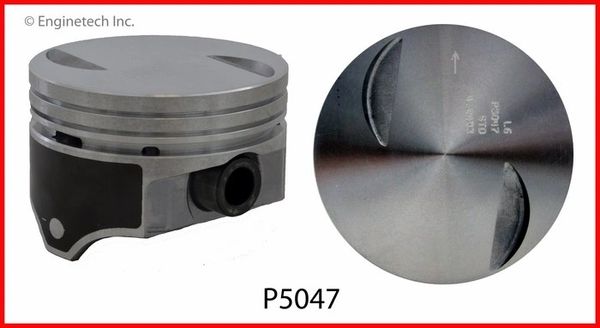 Piston Set - Hyperutectic Flat Top (Enginetech P5047-8) 70-83