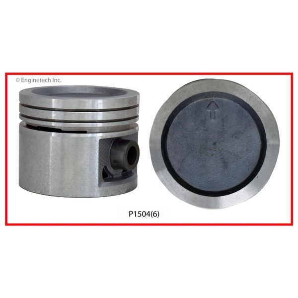 Piston Set - Cast (Enginetech P1504-6) 77-87