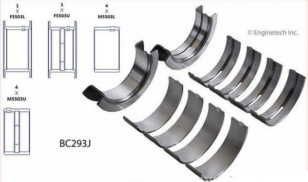 Main Bearing Set (EngineTech BC293J) 70-74