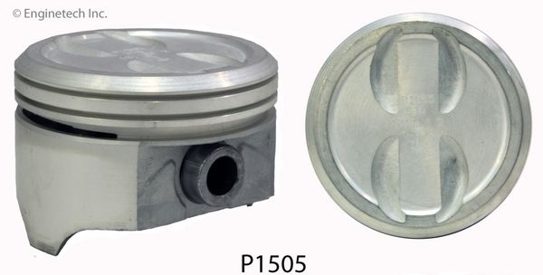 Piston Set - Cast (EngineTech P1505-6) 85-95