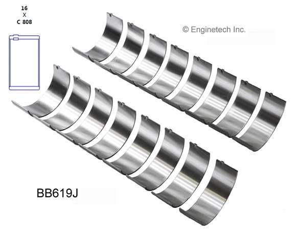 Rod Bearing Set (EngineTech BB619J) 58-07