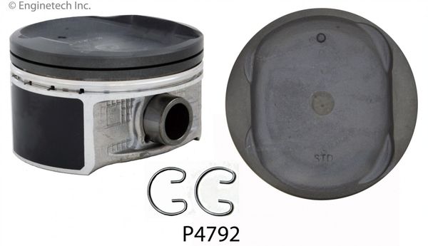 Piston Set - Cast (EngineTech P4792-4) 01-07