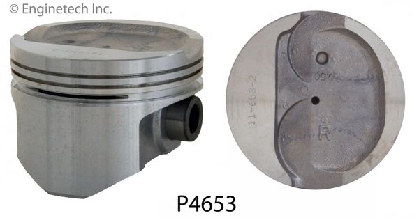 Piston Set - Cast (EngineTech P4653-6) 88-95