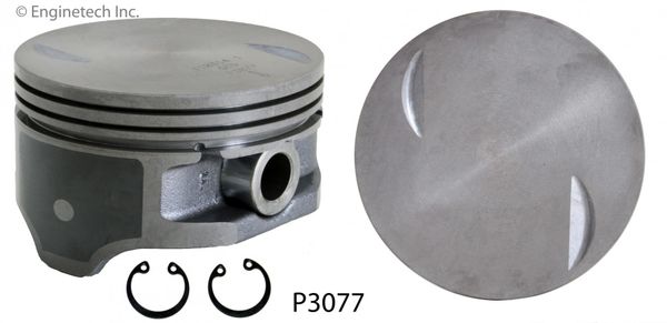 Piston Set - Hyperutectic (EngineTech P3077-8) 01-07