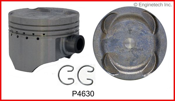 Piston Set - Cast (EngineTech P4630-4) 92-02