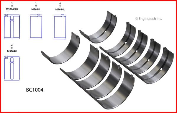 Main Bearing Set (EngineTech BC1004) 02-12