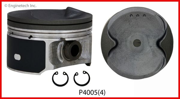 Piston Set - Hyperutectic (EngineTech P4005-4) 05-12