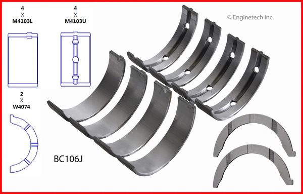 Main Bearing Set (EngineTech BC106J) 98-04