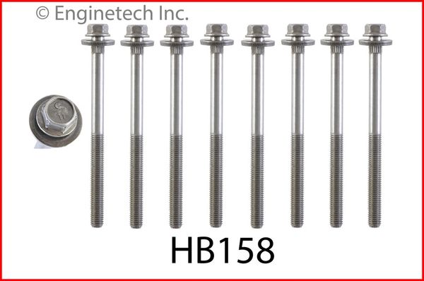 Head Bolt Set - For 1 Head (EngineTech HB158) 98-10