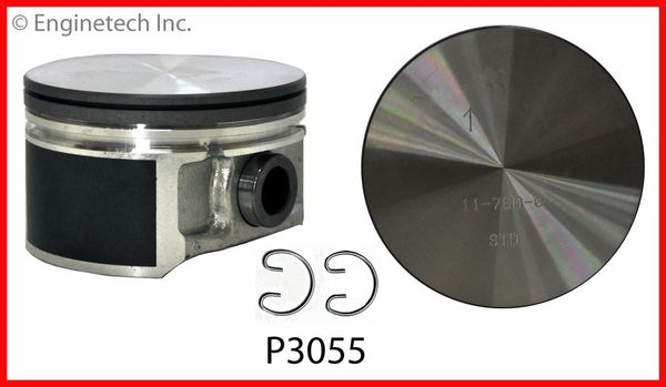 Piston Set - Cast (EngineTech P3055-6) 98-10