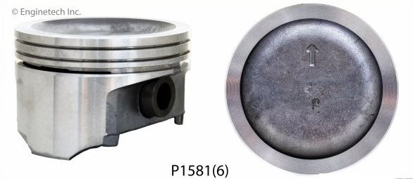 Piston Set - Cast (EngineTech P1581-6) 88-92