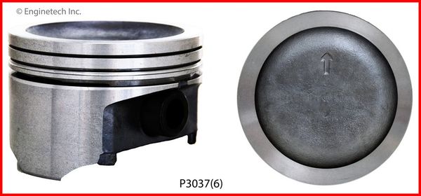 Piston Set - Cast (EngineTech P3037-6) 93-95