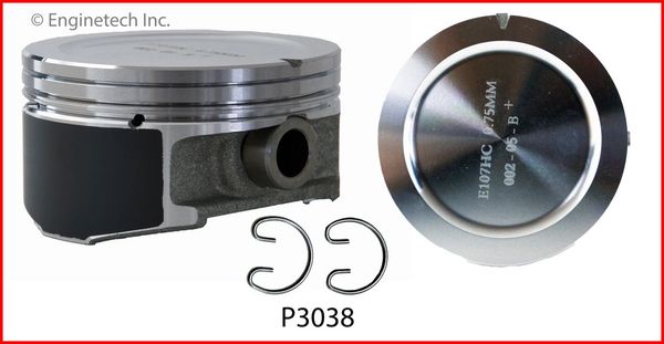Piston Set - Hyperutectic (EngineTech P3038-6) 95-09