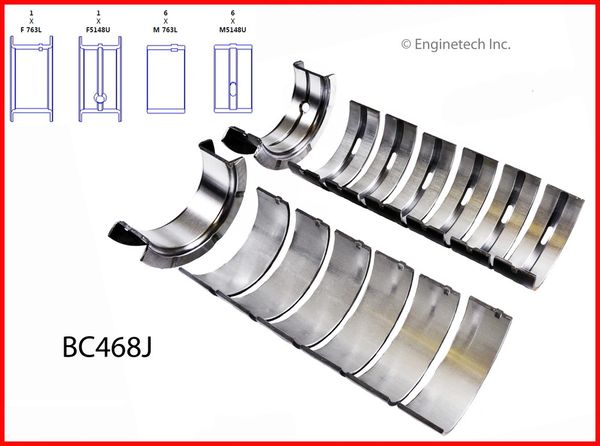Main Bearing Set (EngineTech BC468J) 91-06