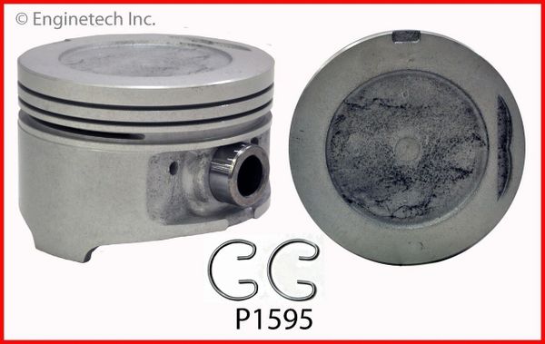 Piston Set - Cast (EngineTech P1595-4) 85-95