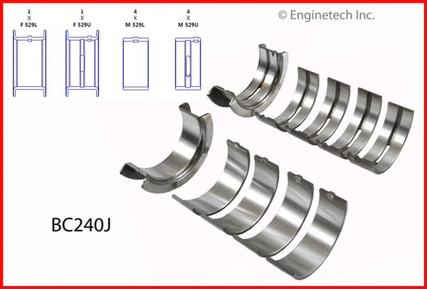 Main Bearing Set (EngineTech BC240J) 62-01