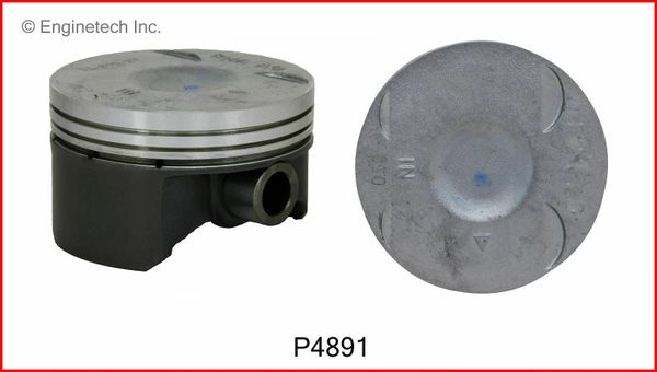 Piston Set - Cast (EngineTech P4891-4) 06-11