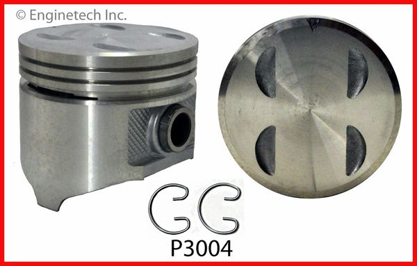 Piston Set - Cast (EngineTech P3004-6) 87-03
