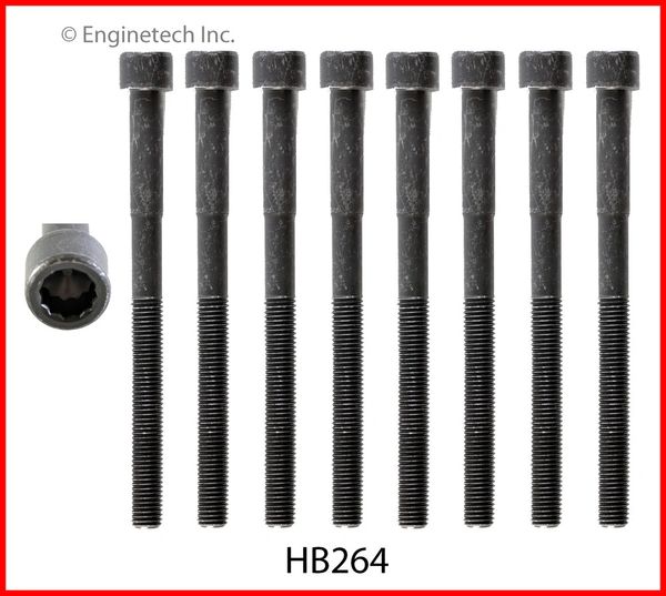 Head Bolt Set - For 1 Head (EngineTech HB264) 03-18