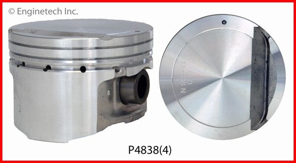 Piston Set - Hyperutectic (EngineTech P4838-4) 01-12