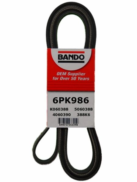 Serpentine Belt (Bando 6PK986) 01-05