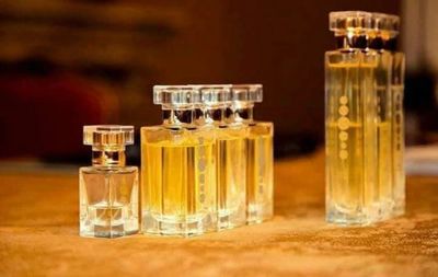 Essens perfumes in bottles on a table