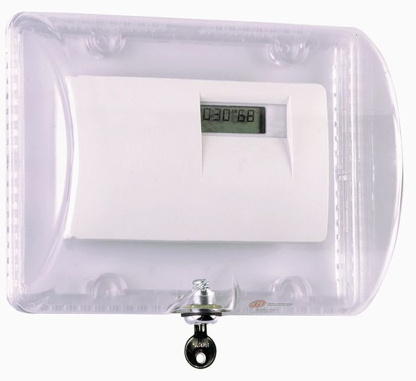 STI-9110: Thermostat Protector with Key Lock - Clear  Uni-Gard Inc-Thermostat  Guards & Safety Technology (STI) Products