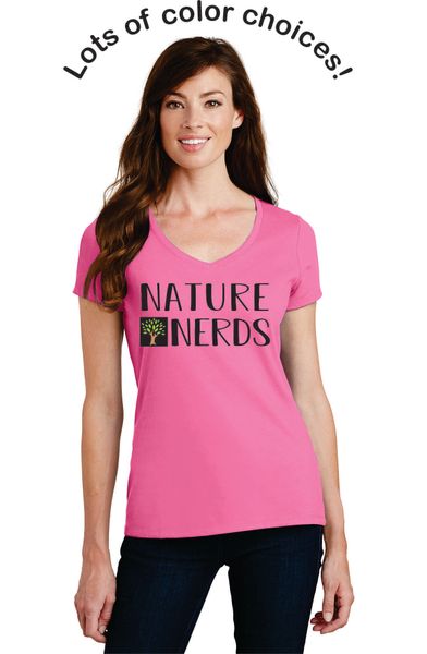 Nature Nerds- Ladies Short Sleeve Vneck Tshirt (LPC450V)