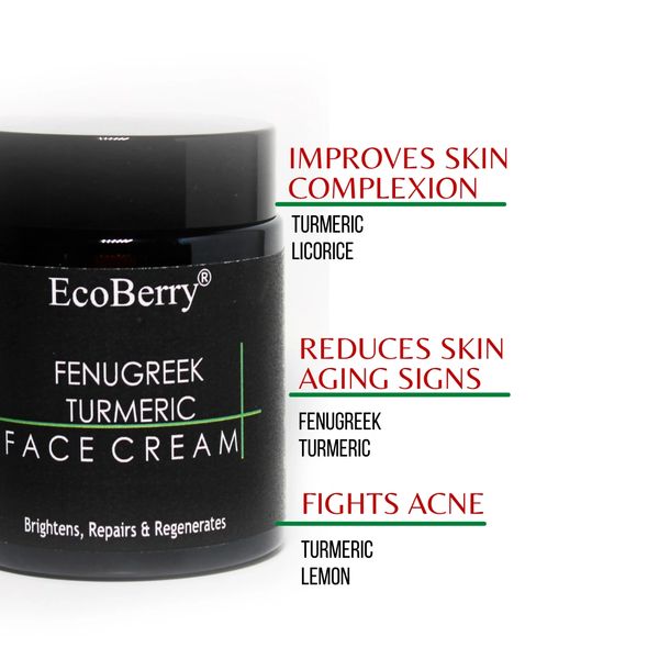 Fenugreek Turmeric Face Cream Natural Handmade Cosmetics Skincare