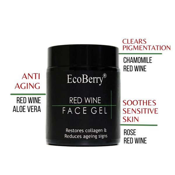 Red Wine Gel Natural Handmade Cosmetics Skincare Haircare Organic