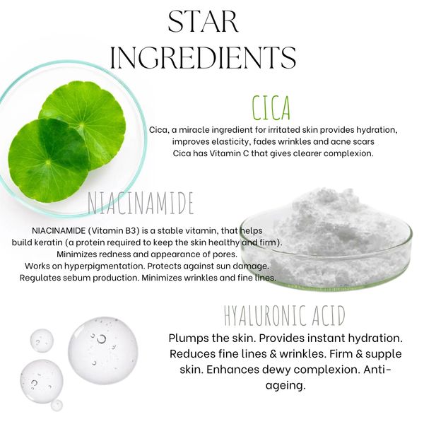 Centella Asiatica (CICA) Niacinamide Glow Essence With Hyaluronic Acid (SKINPREP) Natural