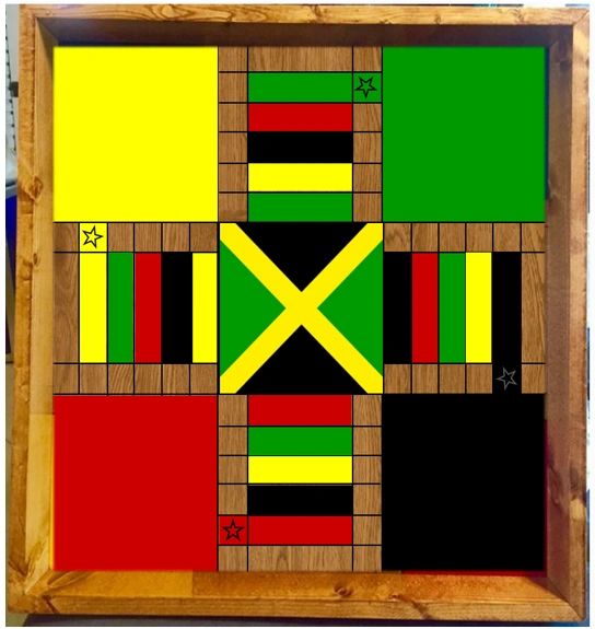 25” Red Gold Green Ludo Board