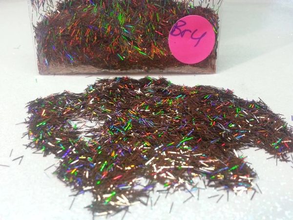 BR4 Holographic Brown Fiber Solvent Resistant Glitter