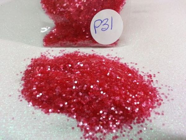 P31 Pink Glass (.040) Solvent Resistant Glitter