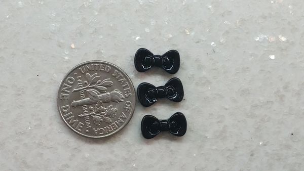 3D Bow #44 Black plastic bow (pack of 3)
