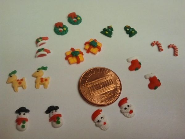 3D Clay Holiday charms (pack of 3)